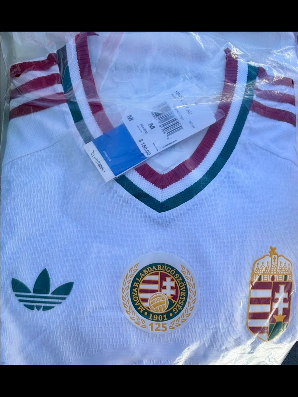adidas White Soccer Jersey with Green & Red Trim Team Germany